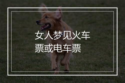 女人梦见火车票或电车票