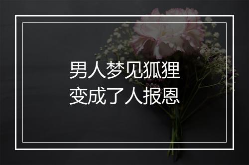 男人梦见狐狸变成了人报恩