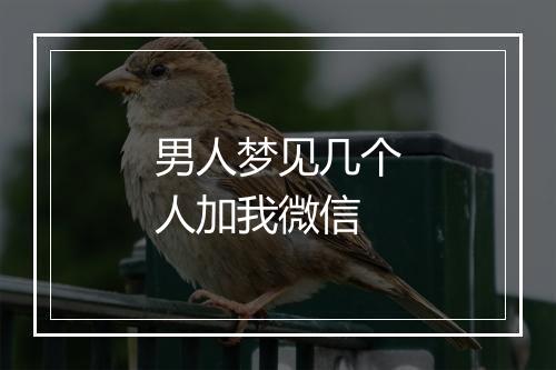 男人梦见几个人加我微信