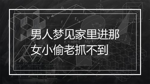 男人梦见家里进那女小偷老抓不到