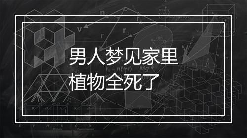 男人梦见家里植物全死了