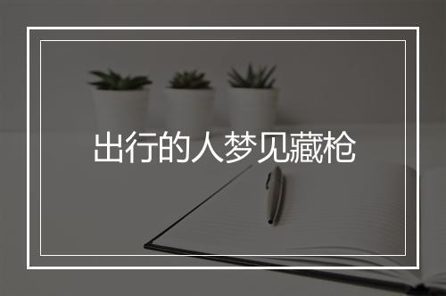 出行的人梦见藏枪