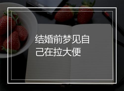 结婚前梦见自己在拉大便