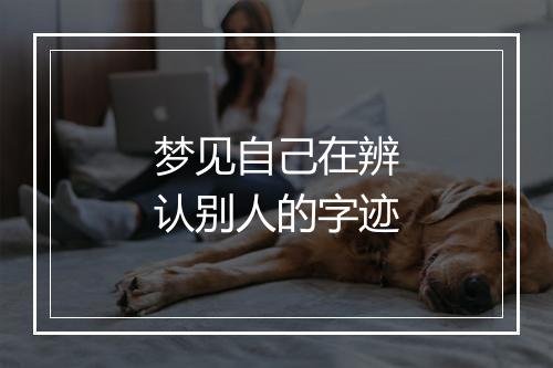 梦见自己在辨认别人的字迹