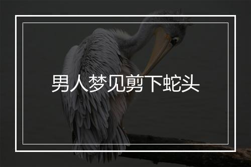 男人梦见剪下蛇头