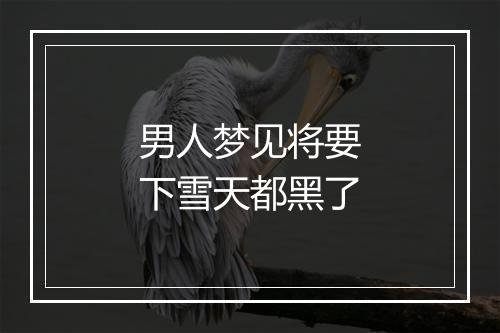 男人梦见将要下雪天都黑了