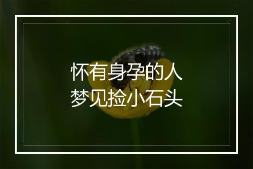 怀有身孕的人梦见捡小石头