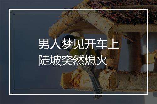 男人梦见开车上陡坡突然熄火