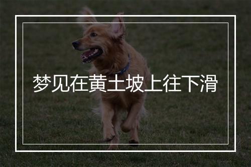 梦见在黄土坡上往下滑