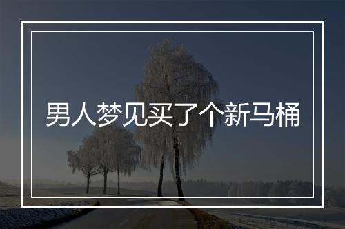 男人梦见买了个新马桶