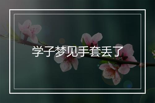 学子梦见手套丢了