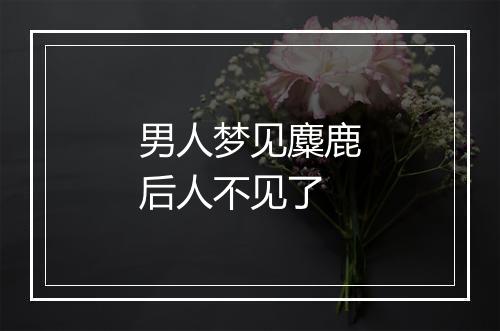 男人梦见麋鹿后人不见了