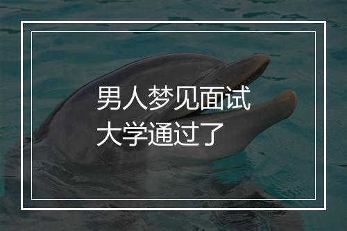 男人梦见面试大学通过了