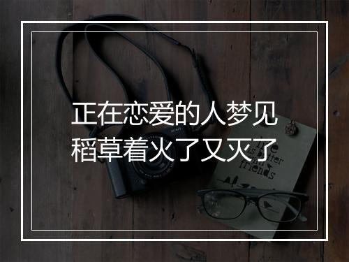 正在恋爱的人梦见稻草着火了又灭了