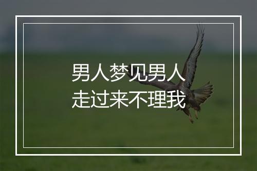 男人梦见男人走过来不理我