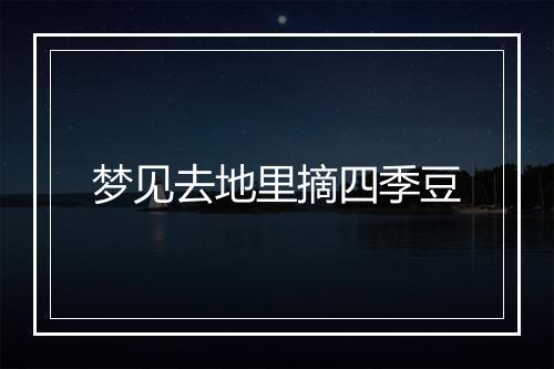 梦见去地里摘四季豆