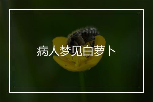 病人梦见白萝卜