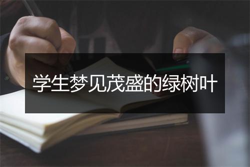 学生梦见茂盛的绿树叶