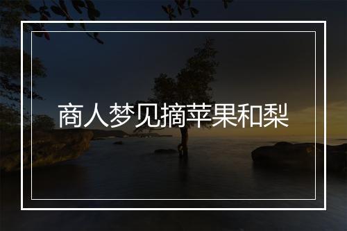 商人梦见摘苹果和梨