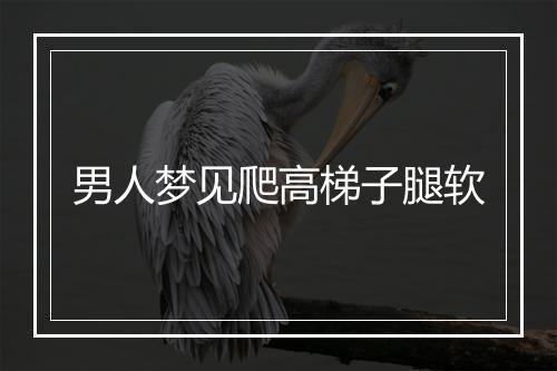 男人梦见爬高梯子腿软