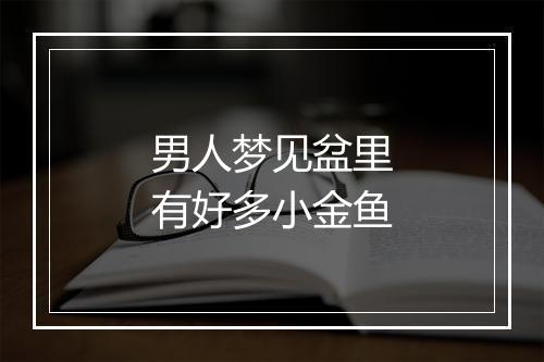 男人梦见盆里有好多小金鱼