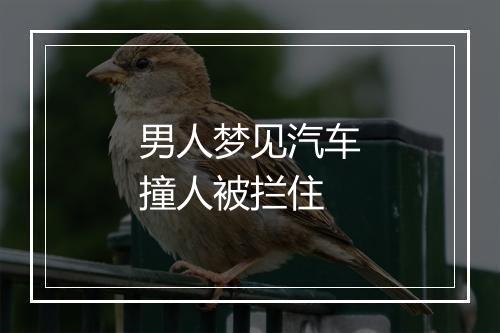 男人梦见汽车撞人被拦住