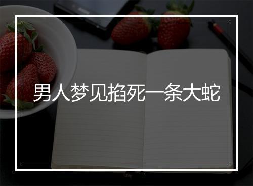 男人梦见掐死一条大蛇