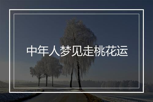 中年人梦见走桃花运