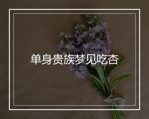 单身贵族梦见吃杏