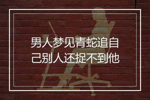 男人梦见青蛇追自己别人还捉不到他