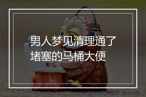 男人梦见清理通了堵塞的马桶大便