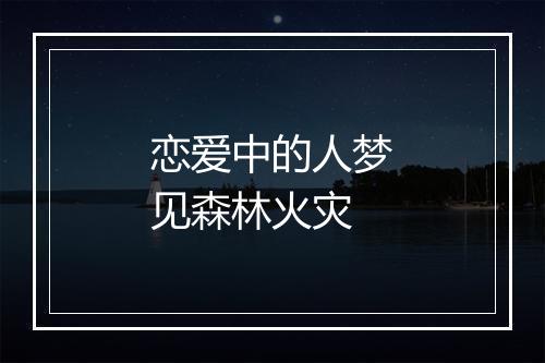 恋爱中的人梦见森林火灾