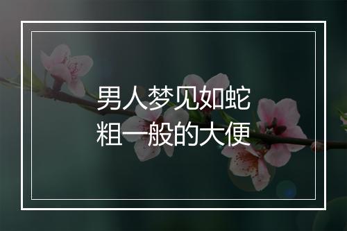 男人梦见如蛇粗一般的大便