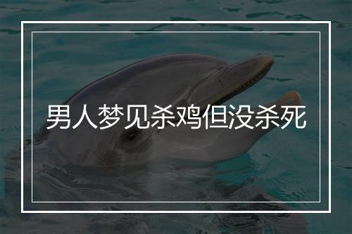 男人梦见杀鸡但没杀死