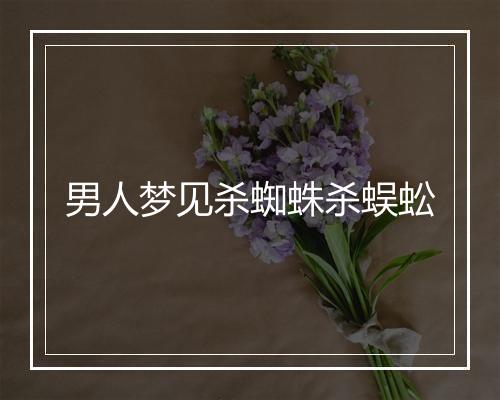 男人梦见杀蜘蛛杀蜈蚣