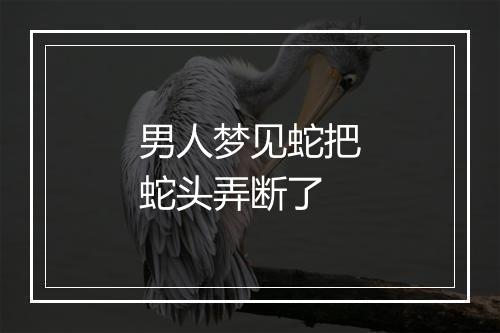 男人梦见蛇把蛇头弄断了