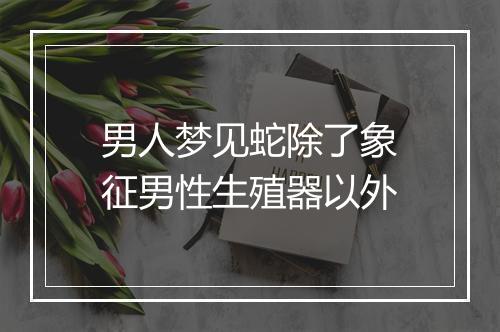 男人梦见蛇除了象征男性生殖器以外