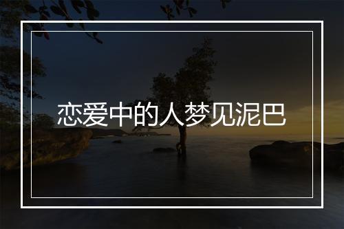 恋爱中的人梦见泥巴