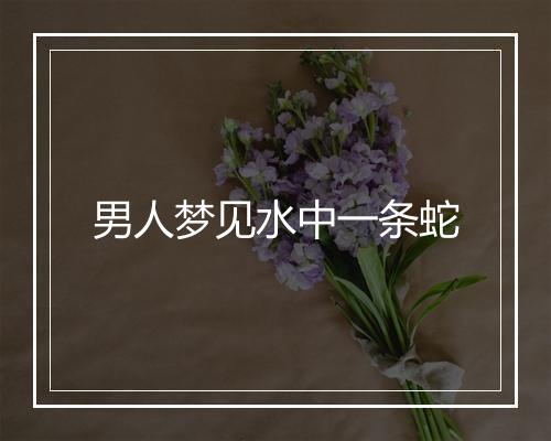 男人梦见水中一条蛇