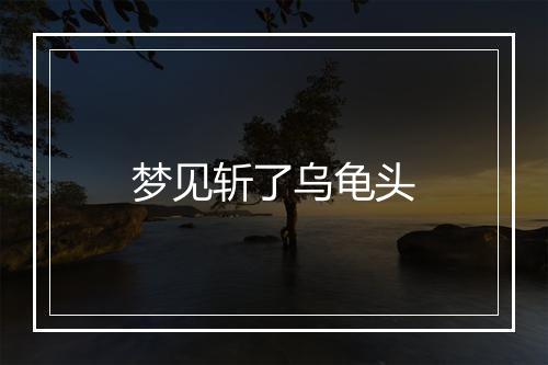 梦见斩了乌龟头