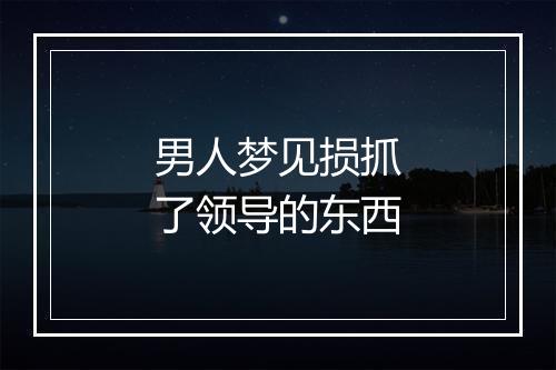 男人梦见损抓了领导的东西