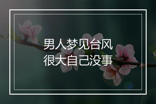 男人梦见台风很大自己没事