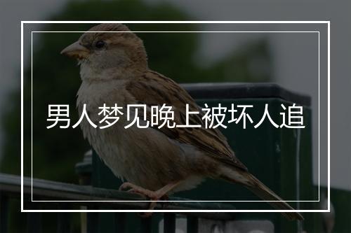 男人梦见晚上被坏人追