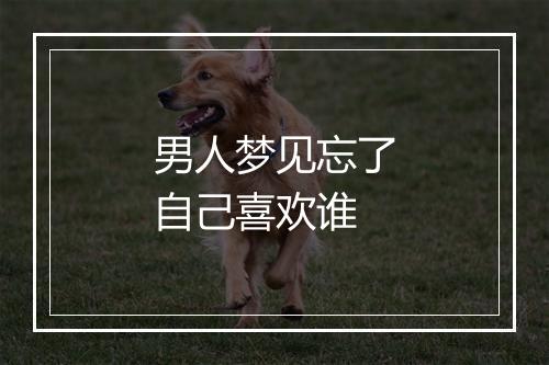 男人梦见忘了自己喜欢谁