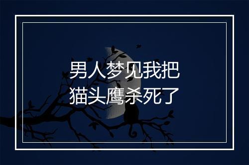 男人梦见我把猫头鹰杀死了