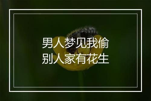 男人梦见我偷别人家有花生