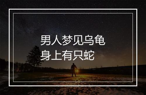 男人梦见乌龟身上有只蛇