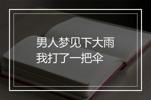 男人梦见下大雨我打了一把伞