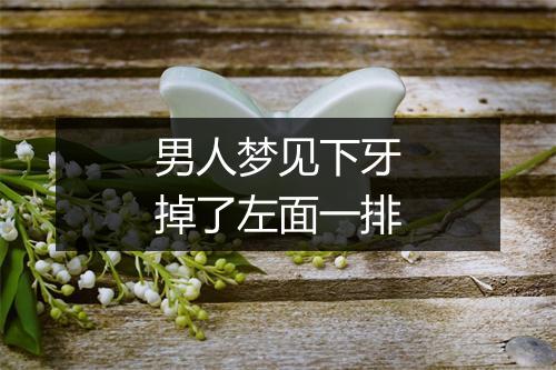 男人梦见下牙掉了左面一排