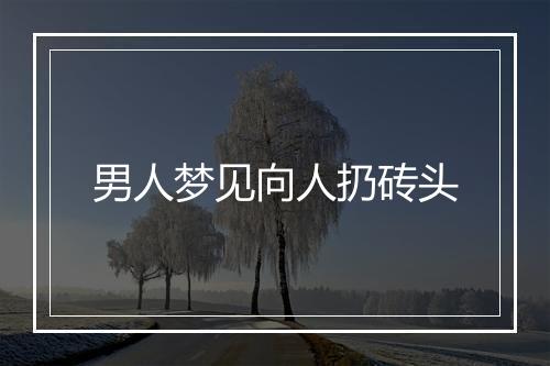 男人梦见向人扔砖头